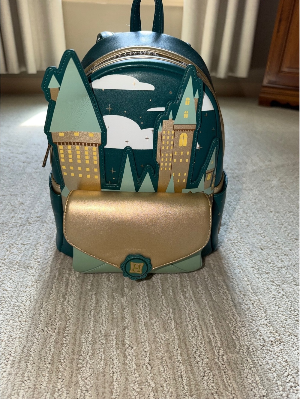 Loungefly Harry Potter teal mini backpack